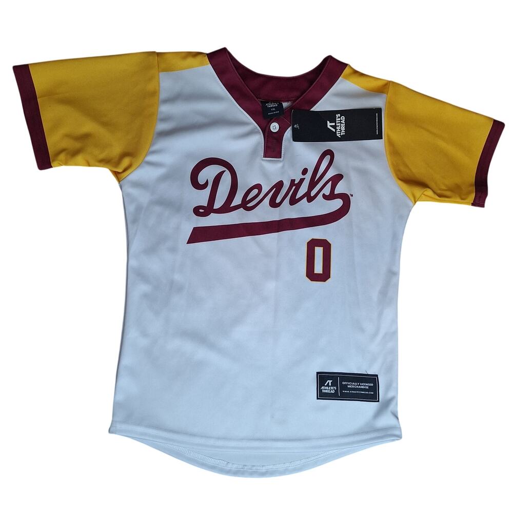 NWT ASU Sun Devils Baseball Jersey Youth XL Athletes Thread Lewis #0 RARE NIL